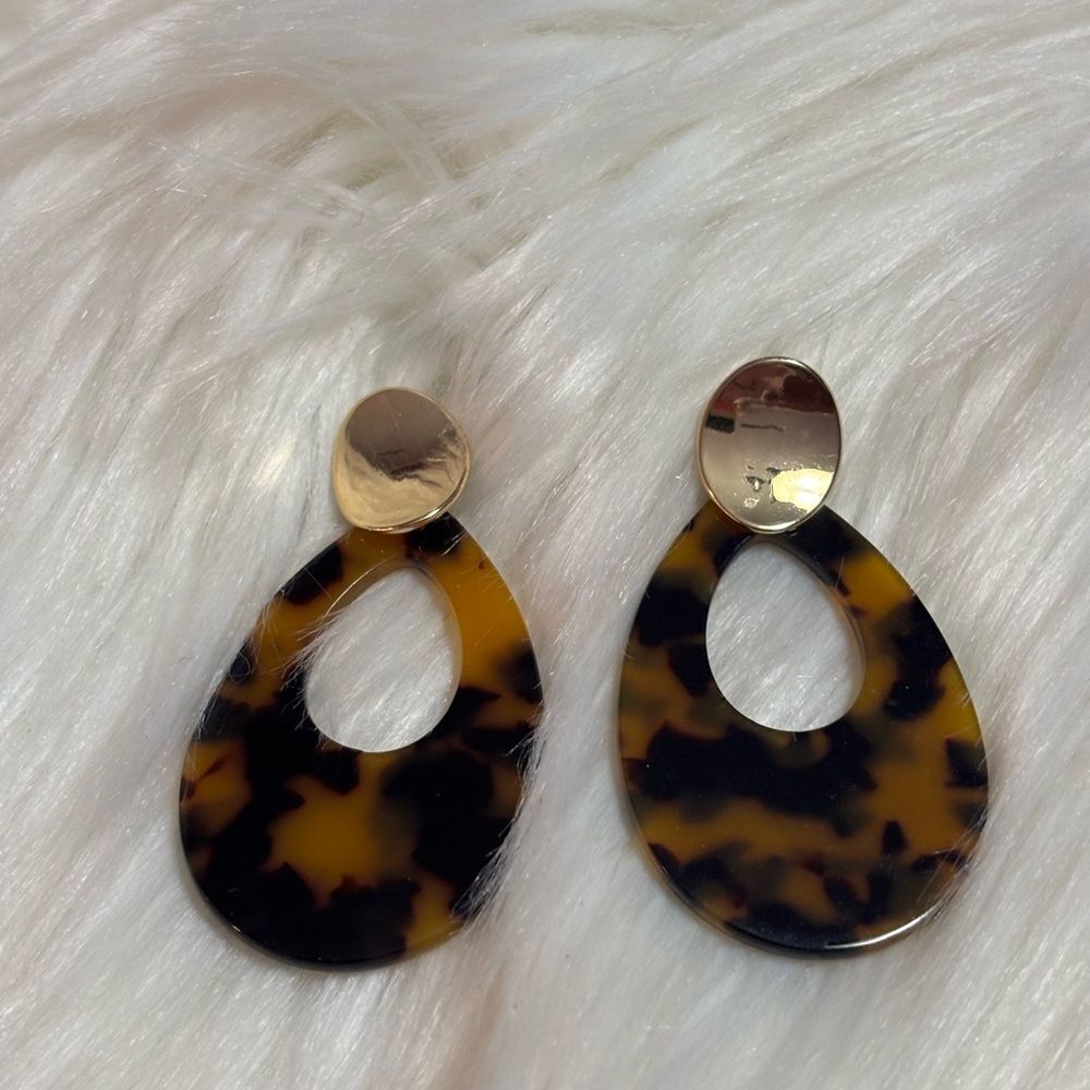 Target Tortoise Shell Teardrop Earrings - Picture 2 of 3